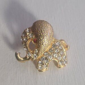 Elephant Rhinestone Vintage Lapel Pin Tie Tack Brooch - GOP Republican Party Pin
